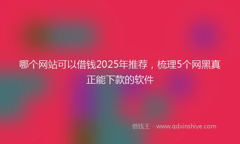 哪个网站可以借钱2025年推荐，梳理5个网黑真正能下款的软件