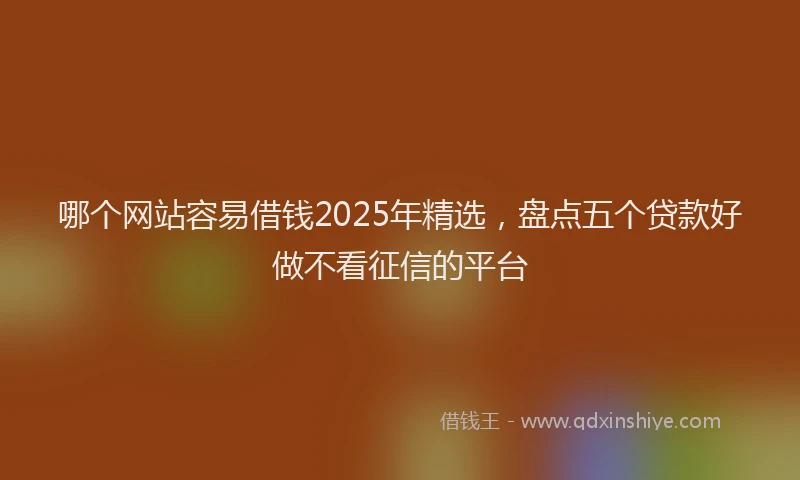 哪个网站容易借钱2025年精选，盘点五个贷款好做不看征信的平台