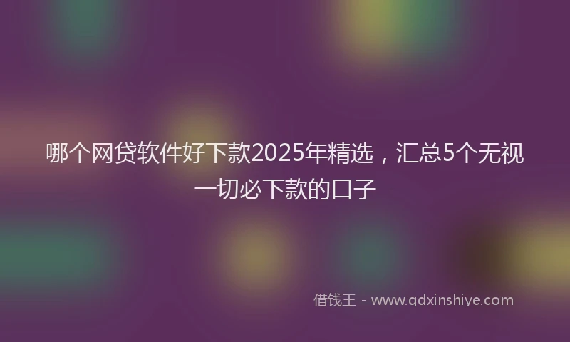 哪个网贷软件好下款2025年精选，汇总5个无视一切必下款的口子