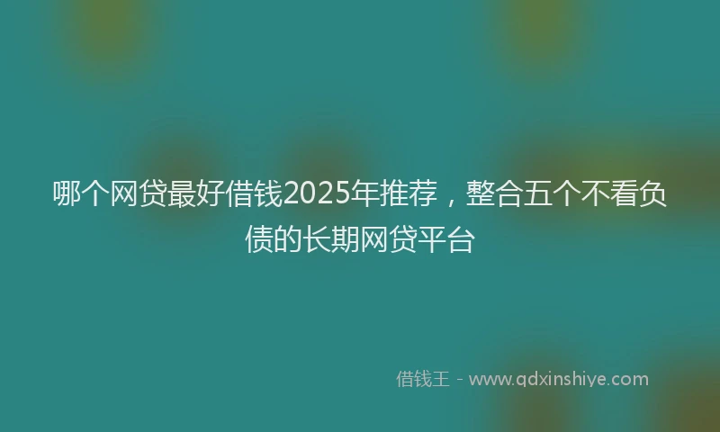 哪个网贷最好借钱2025年推荐，整合五个不看负债的长期网贷平台