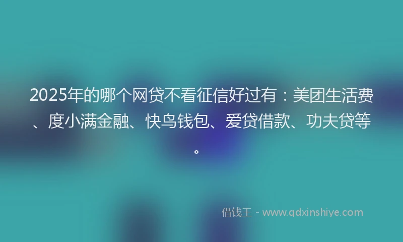 2025年的哪个网贷不看征信好过有：美团生活费、度小满金融、快鸟钱包、爱贷借款、功夫贷等。
