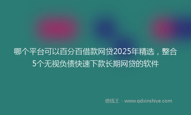 哪个平台可以百分百借款网贷2025年精选，整合5个无视负债快速下款长期网贷的软件