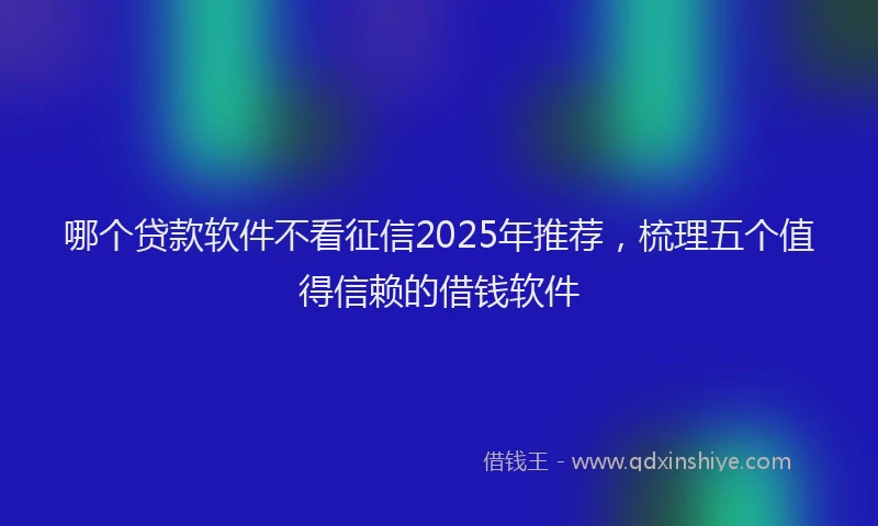 哪个贷款软件不看征信2025年推荐，梳理五个值得信赖的借钱软件
