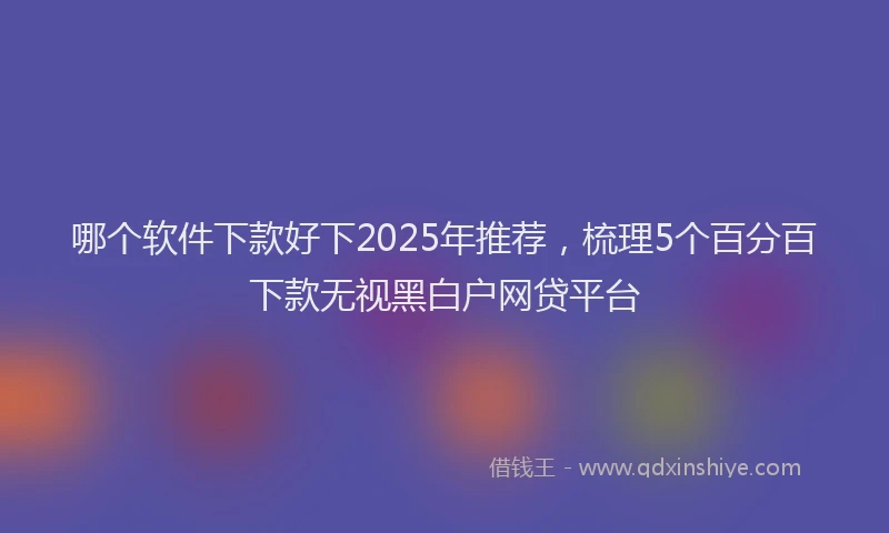哪个软件下款好下2025年推荐，梳理5个百分百下款无视黑白户网贷平台