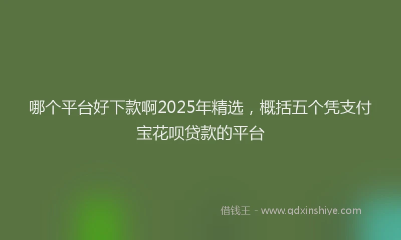 哪个平台好下款啊2025年精选，概括五个凭支付宝花呗贷款的平台