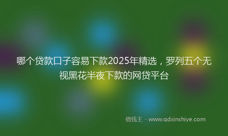 哪个贷款口子容易下款2025年精选，罗列五个无视黑花半夜下款的网贷平台