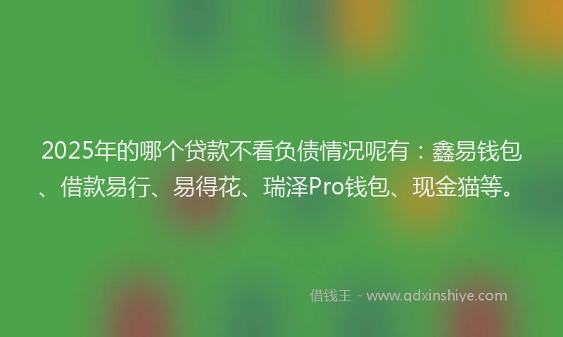 2025年的哪个贷款不看负债情况呢有：鑫易钱包、借款易行、易得花、瑞泽Pro钱包、现金猫等。