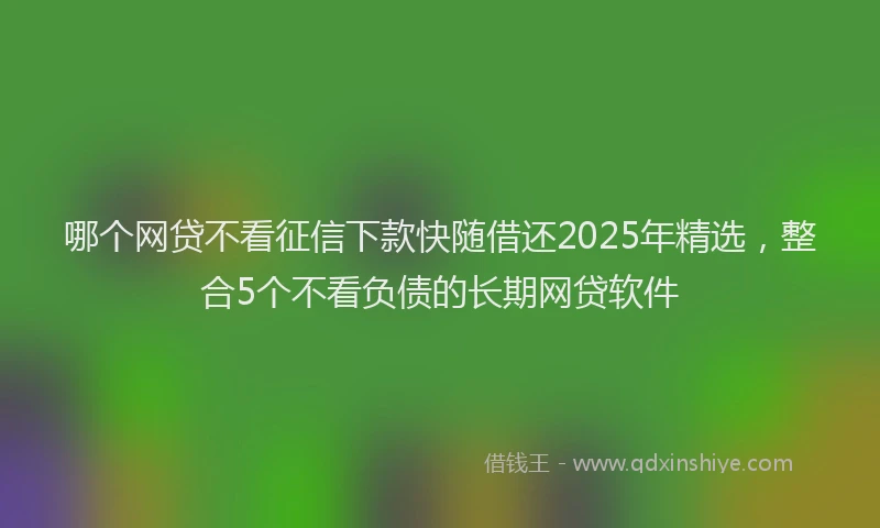 哪个网贷不看征信下款快随借还2025年精选，整合5个不看负债的长期网贷软件
