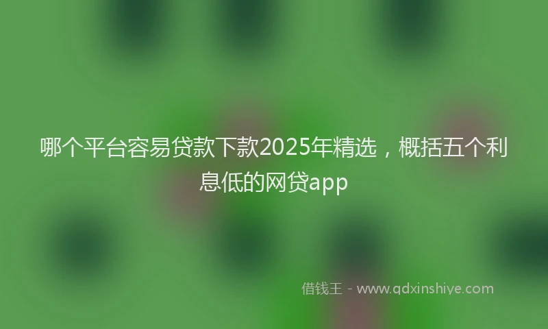 哪个平台容易贷款下款2025年精选，概括五个利息低的网贷app