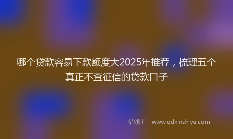 哪个贷款容易下款额度大2025年推荐，梳理五个真正不查征信的贷款口子