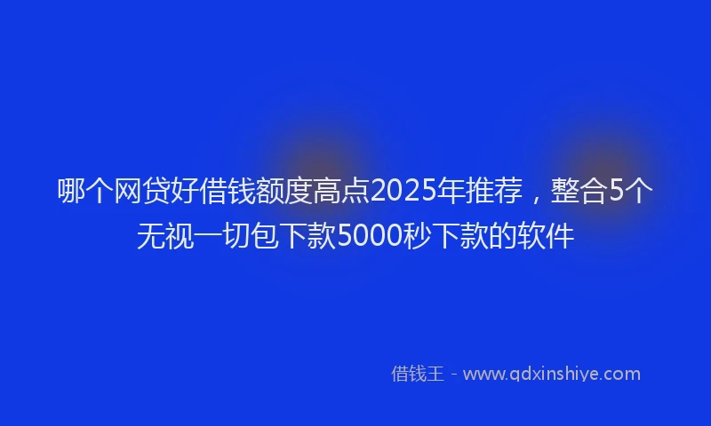 哪个网贷好借钱额度高点2025年推荐，整合5个无视一切包下款5000秒下款的软件