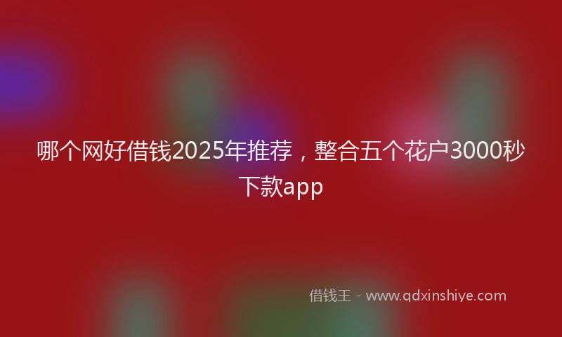 哪个网好借钱2025年推荐，整合五个花户3000秒下款app