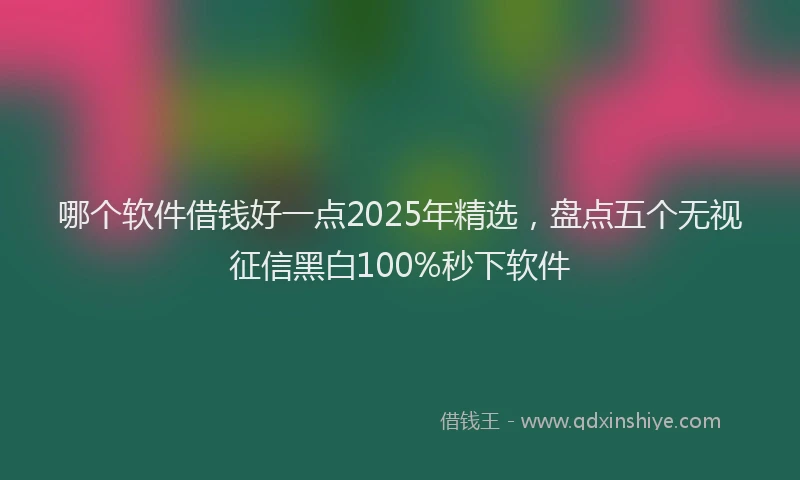 哪个软件借钱好一点2025年精选，盘点五个无视征信黑白100%秒下软件