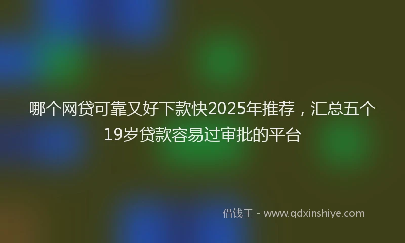 哪个网贷可靠又好下款快2025年推荐,汇总五个19岁贷款容易过审批的平台