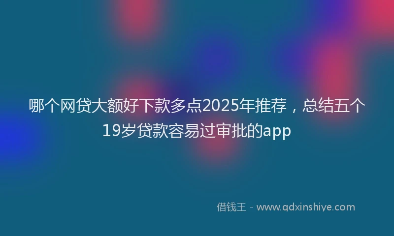 哪个网贷大额好下款多点2025年推荐，总结五个19岁贷款容易过审批的app