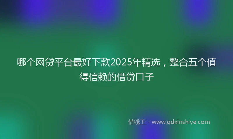 哪个网贷平台最好下款2025年精选,整合五个值得信赖的借贷口子