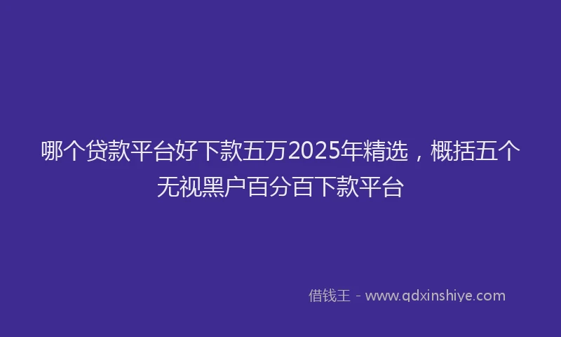 哪个贷款平台好下款五万2025年精选，概括五个无视黑户百分百下款平台