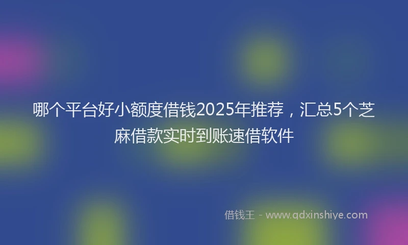 哪个平台好小额度借钱2025年推荐，汇总5个芝麻借款实时到账速借软件