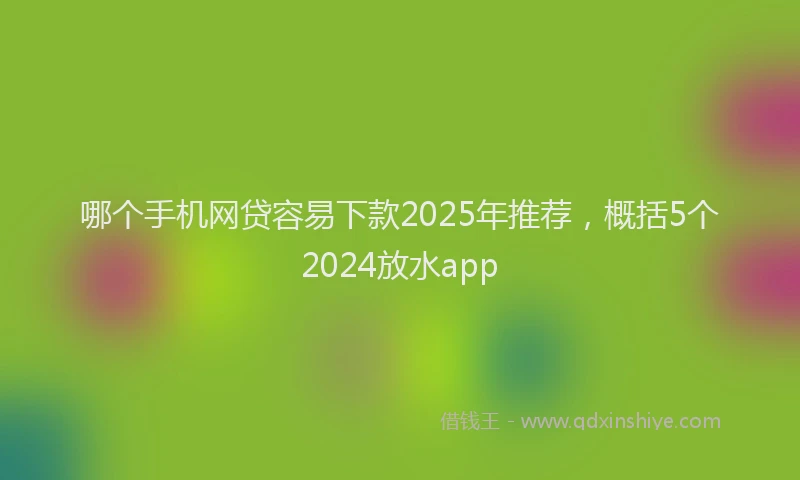 哪个手机网贷容易下款2025年推荐，概括5个2024放水app