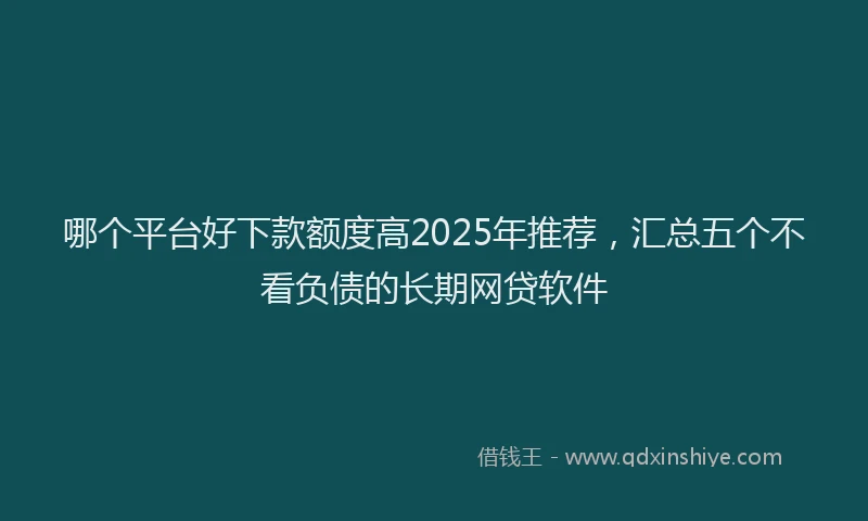 哪个平台好下款额度高2025年推荐，汇总五个不看负债的长期网贷软件