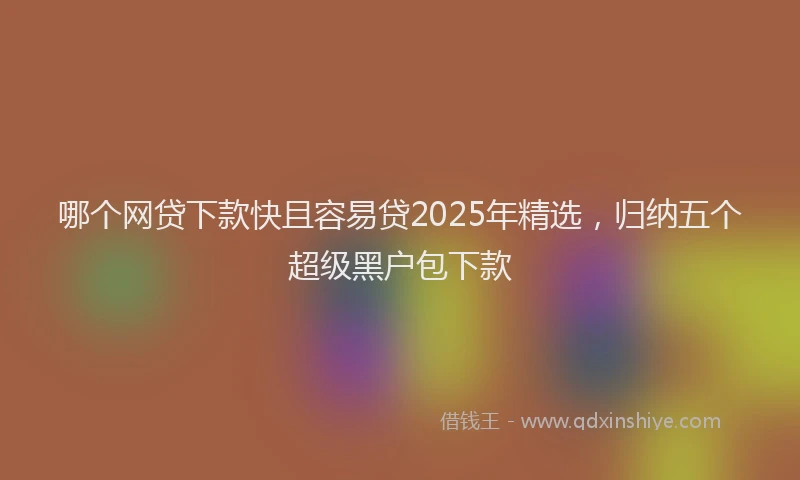 哪个网贷下款快且容易贷2025年精选，归纳五个超级黑户包下款