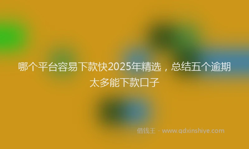 哪个平台容易下款快2025年精选，总结五个逾期太多能下款口子