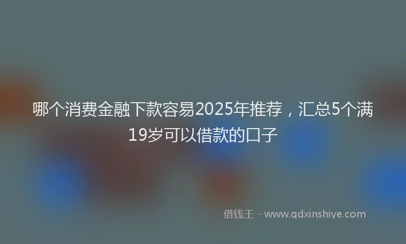 哪个消费金融下款容易2025年推荐，汇总5个满19岁可以借款的口子