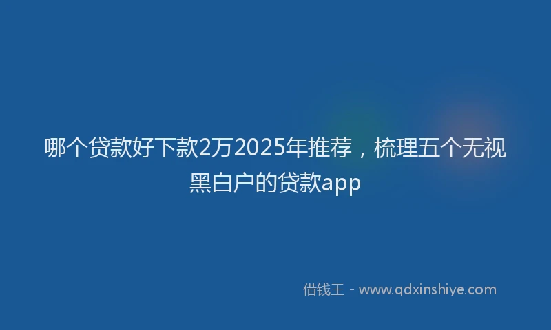 哪个贷款好下款2万2025年推荐，梳理五个无视黑白户的贷款app