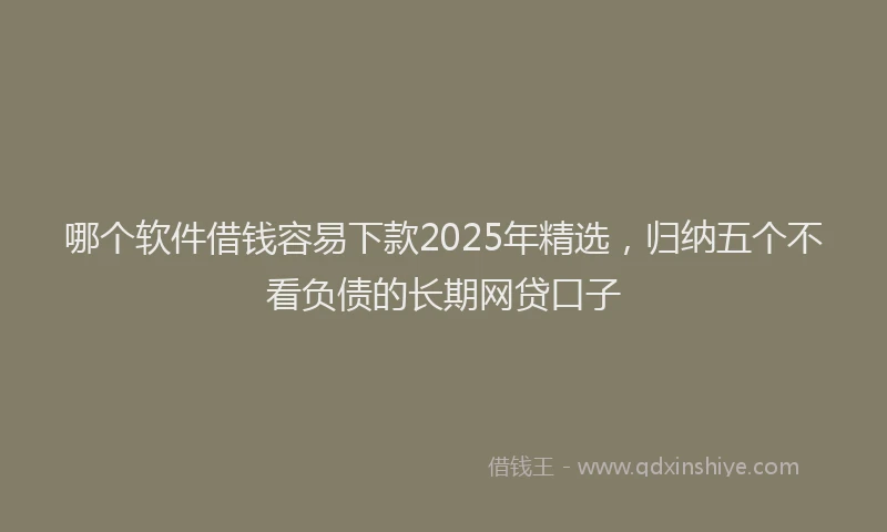 哪个软件借钱容易下款2025年精选，归纳五个不看负债的长期网贷口子