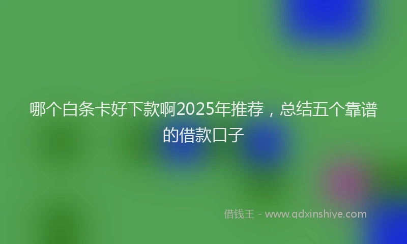 哪个白条卡好下款啊2025年推荐，总结五个靠谱的借款口子