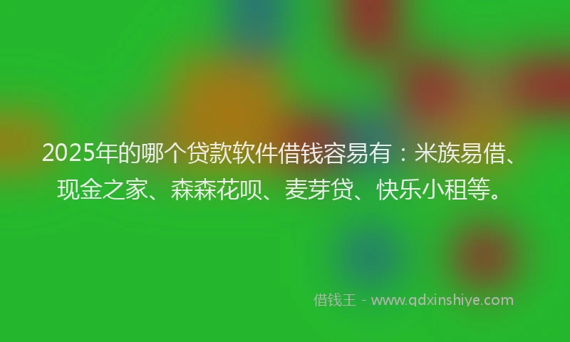 2025年的哪个贷款软件借钱容易有：米族易借、现金之家、森森花呗、麦芽贷、快乐小租等。