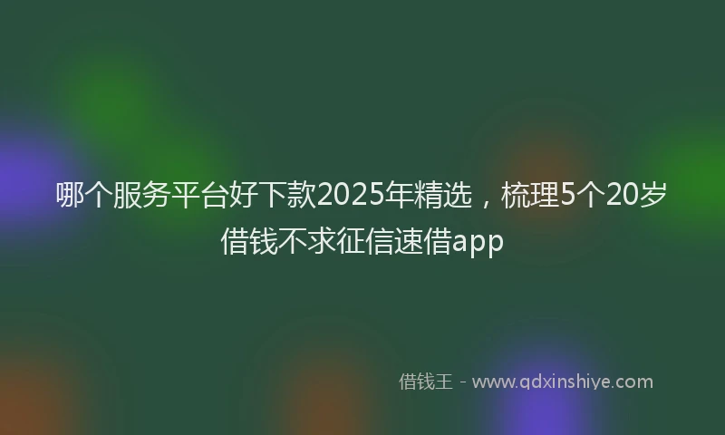 哪个服务平台好下款2025年精选，梳理5个20岁借钱不求征信速借app