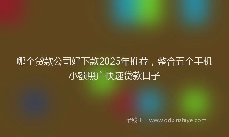 哪个贷款公司好下款2025年推荐，整合五个手机小额黑户快速贷款口子