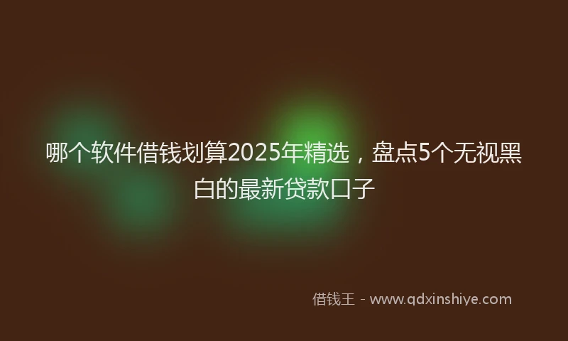 哪个软件借钱划算2025年精选，盘点5个无视黑白的最新贷款口子
