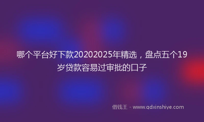 哪个平台好下款20202025年精选，盘点五个19岁贷款容易过审批的口子