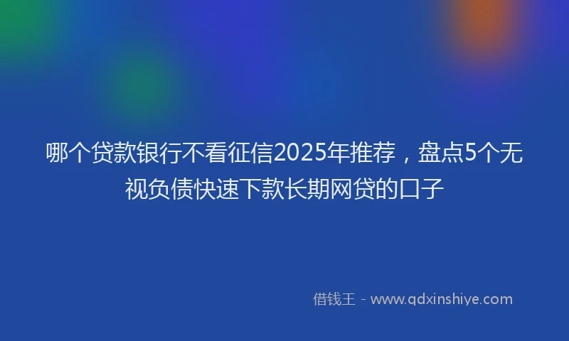 哪个贷款银行不看征信2025年推荐，盘点5个无视负债快速下款长期网贷的口子