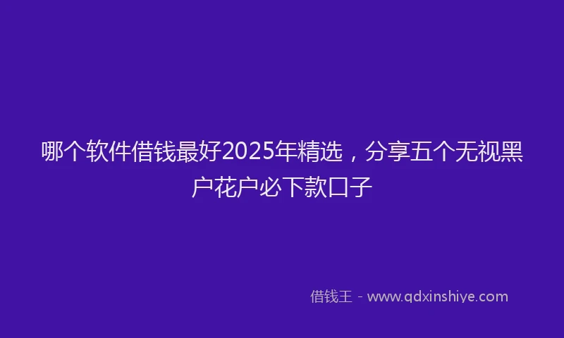 哪个软件借钱最好2025年精选，分享五个无视黑户花户必下款口子