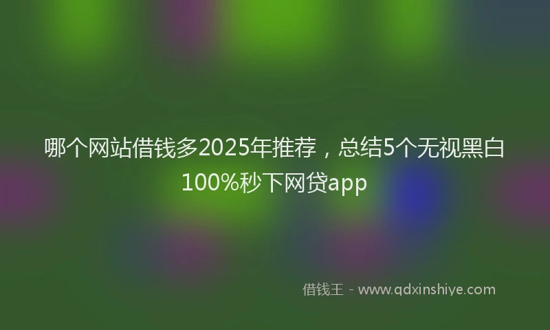 哪个网站借钱多2025年推荐，总结5个无视黑白100%秒下网贷app