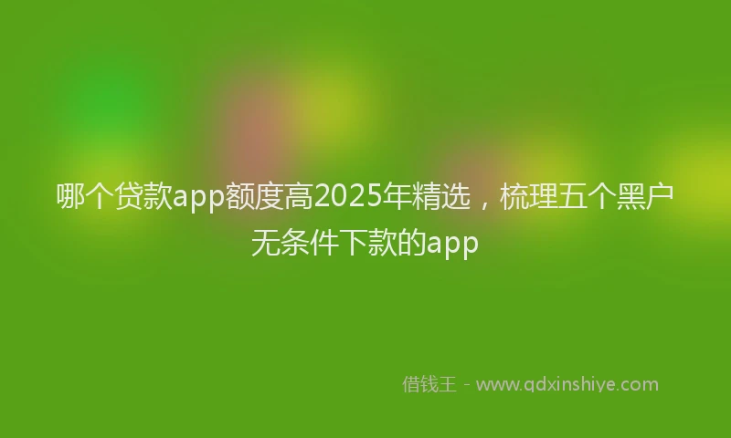 哪个贷款app额度高2025年精选，梳理五个黑户无条件下款的app