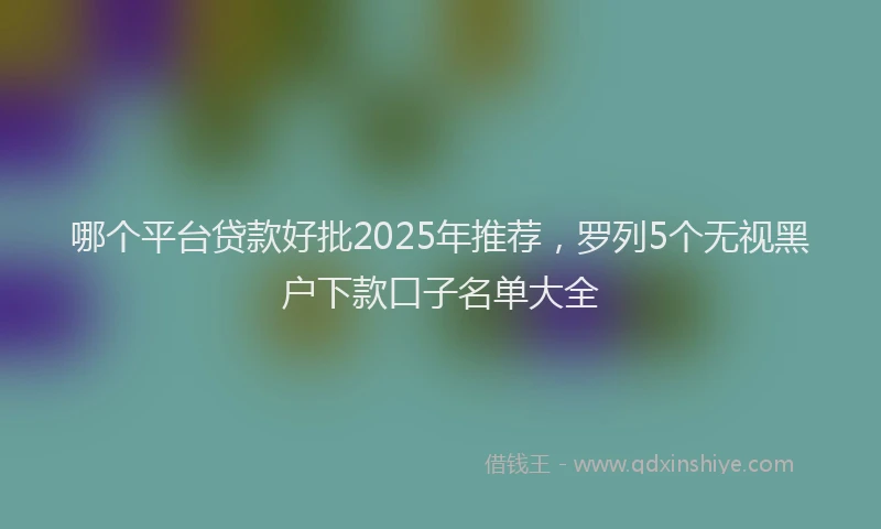 哪个平台贷款好批2025年推荐，罗列5个无视黑户下款口子名单大全