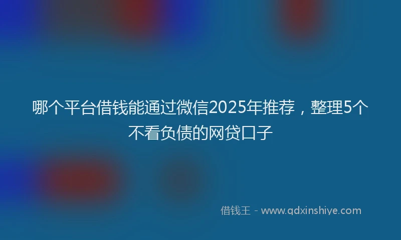 哪个平台借钱能通过微信2025年推荐，整理5个不看负债的网贷口子