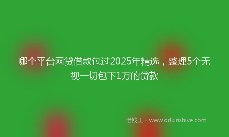 哪个平台网贷借款包过2025年精选，整理5个无视一切包下1万的贷款