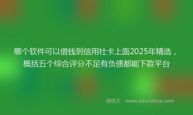 哪个软件可以借钱到信用社卡上面2025年精选，概括五个综合评分不足有负债都能下款平台