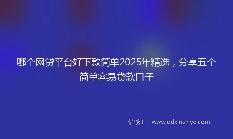 哪个网贷平台好下款简单2025年精选，分享五个简单容易贷款口子