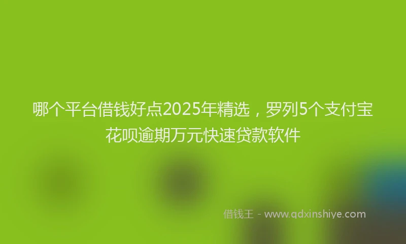 哪个平台借钱好点2025年精选，罗列5个支付宝花呗逾期万元快速贷款软件