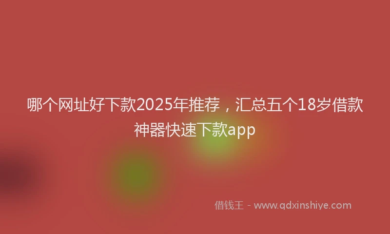 哪个网址好下款2025年推荐，汇总五个18岁借款神器快速下款app