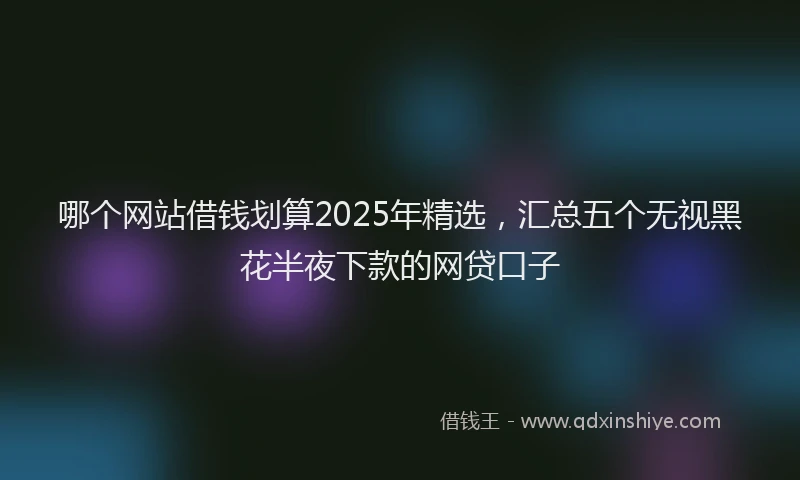 哪个网站借钱划算2025年精选，汇总五个无视黑花半夜下款的网贷口子