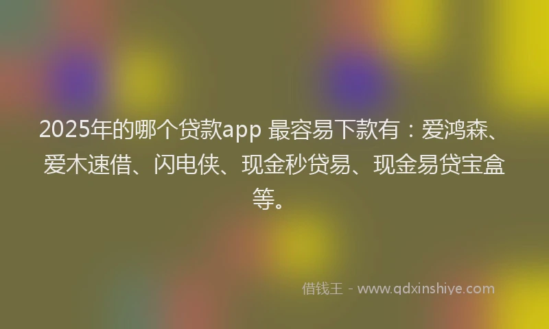 2025年的哪个贷款app 最容易下款有：爱鸿森、爱木速借、闪电侠、现金秒贷易、现金易贷宝盒等。