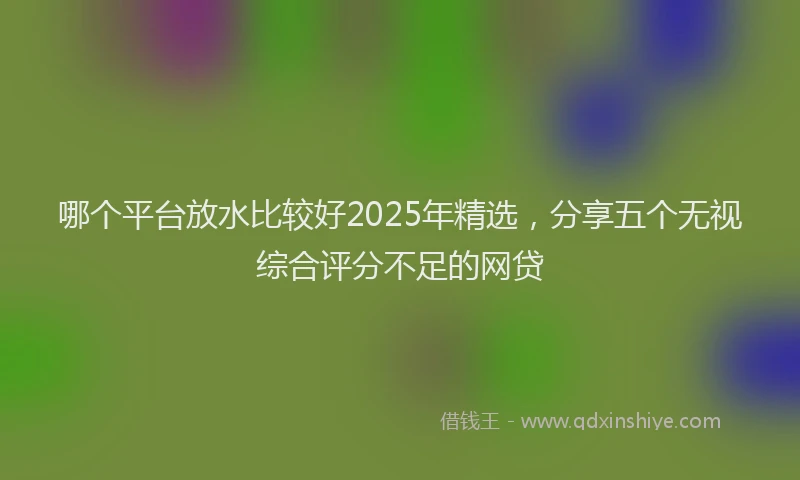 哪个平台放水比较好2025年精选，分享五个无视综合评分不足的网贷