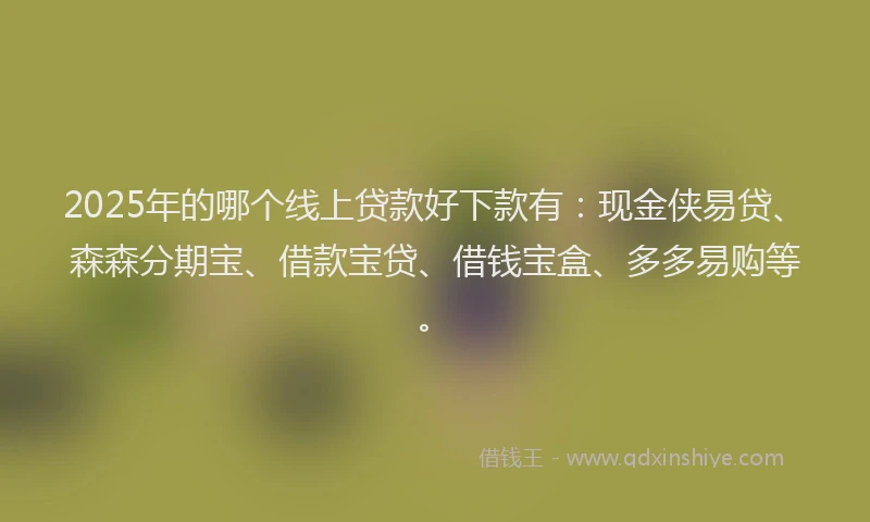 2025年的哪个线上贷款好下款有：现金侠易贷、森森分期宝、借款宝贷、借钱宝盒、多多易购等。